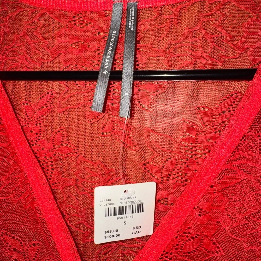 NWT Anthropologie Deep V-Neck Lace Bodysuit - Picture 6 of 6